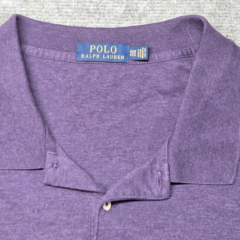 Polo Ralph Lauren Mens 4XB Purple Short Sleeve Polo Shirt Big & Tall Golf Casual